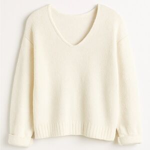 Cozy Cream V-Neck Sweater